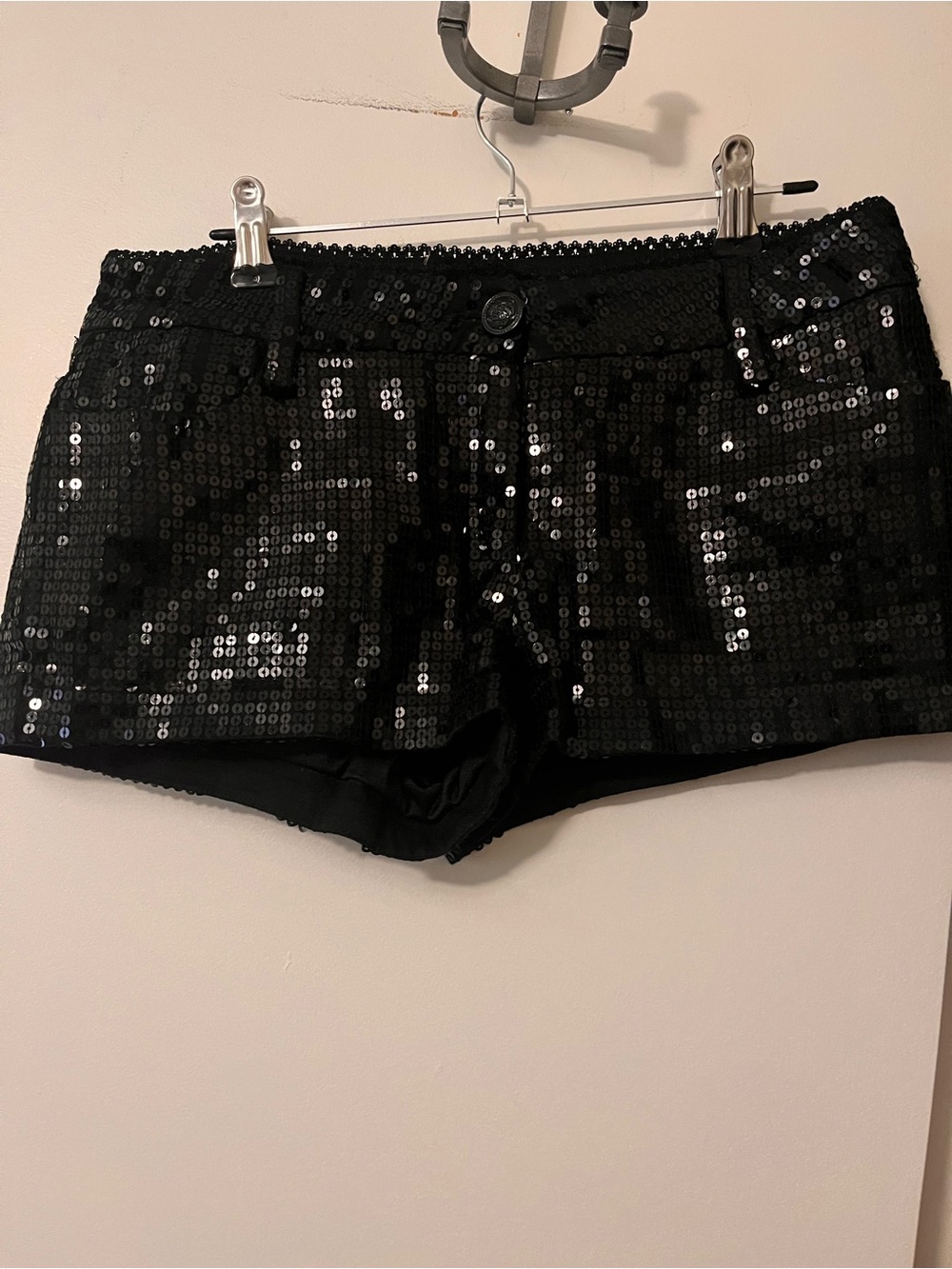 Black Sequin Party Shorts
